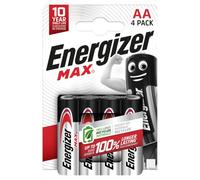 Energizer Max Batterie AA max dura fino al 100% più a lungo x4. Le 4 batterie