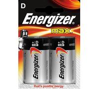 Energizer Max D Alkaline Batteries [Pack 2] - E300838300 NEW