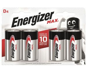 Energizer MAX D Batterie Alcaline 4 Pezzi 1.5V Potenza Duratura ENG6570