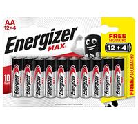 Energizer Max - Pile AA (pacco da 12 + 4) Batterie Alcaline 1,5V - potenza di lunga durata