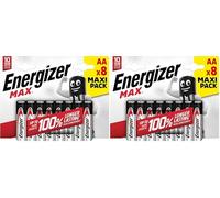 ENERGIZER PILAS ALKALINE MAX E301531300, AA / LR6 BP8 BR, Grigio (Confezione da 2)
