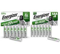Energizer Recharge Power Plus - Batterie Ricaricabili AA + AAA (Confezione da 16) - pronte all'uso - potenza di lunga durata - 100% imballaggio riciclabile privo di plastica