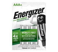 Energizer - Rechargeable Battery, Power Plus, AAA, hr03, 1.2 V, 700 mAh, 4 pezzi