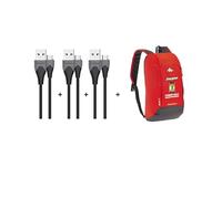 Energizer - Set di 3 cavi Micro-USB da 1,2 m per ricarica e sincronizzazione (2,4 A / 480 Mbps) per telefoni cellulari + Zaino 10 L