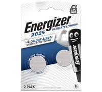 Energizer Ultimate Lithium - Batteria Litio CR2025 (pacco da 2) 3V Batterie a Bottone - La Prima Pila 3 in 1 Child Shield Al Mondo - La Technologia Alert