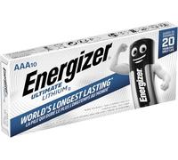 Energizer Ultimate Lithium, confezione da 10 batterie AAA, al litio a lunga durata, per dispositivi ad alto consumo, più leggeri e 20 anni di durata