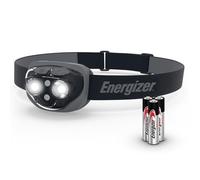 Energizer Torcia Frontale a LED, potente lampada frontale luminosa, faro resistente all'acqua per campeggio, pesca e corsa, batterie incluse, nero