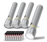 Energizer Vision - Torcia a LED ad alte prestazioni HD, con messa a fuoco digitale, resistente e luminosa, per uragani e attrezzatura da campeggio, con batterie AA incluse, confezione da 4