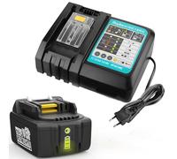 Energup 18V 4.0Ah Batteria + Caricabatterie per Makita Batteria 18V BL1850B BL1850 BL1840 BL1830 BL1820 LXT400