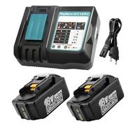 Energup 2 Pezzi 5.5Ah Batteria per Makita Batteria 18V con Caricabatterie