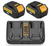 Energup 2X 18V 5.0Ah Batteria con Caricabatteria per Dewalt Batteria 18V