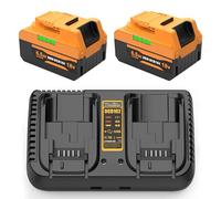 Energup 2X 18V 5.5Ah Batteria con Caricabatterie per Dewalt Batteria 18V DCB184 DCB181 DCB180 DCB182 DCB183 DCB201