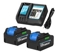 ENERGUP 2X 18V 5500mAh Batteria e Caricatore per Makita Batteria 18V BL1850 BL1860 BL1850B BL1840B BL1840 BL1830B BL1820B BL1815N