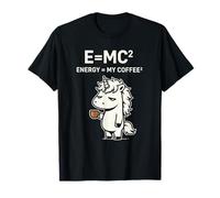 Energy My Coffee Squared Funny Unicorn Scienza Fisica Umorismo Maglietta