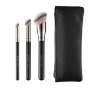 ENERGY Set di Pennelli per Trucco 3 in 1 con Custodia da Viaggio Portatile, Incluso Pennello per Fondotinta e Pennello per Correttore