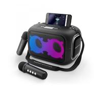 Energy Sistem Altavoz Karaoke - Bluetooth 5.4 - True Wireless - 60W - IPX4 - 8h Autonomia - Luces LED - 2 Microfonos Inalambricos - Reproductor MP3 - Color Negro