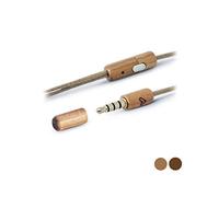 Energy Sistem Auriculares Eco CherryWood - Mini Jack - Madera Sostenible - Cable de Cañamo - Microfono - Control de Conversaci