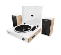 Energy Sistem Spin Giradischi Vinili Bluetooth Vintage Lettore LP 33 45 78 Giri Con Casse Integrate Altoparlanti 40W USB RCA Encoder Auto Stop Ago Magnetico Cartuccia Bambù Piatto Feltro (Legno)