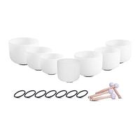 ENERGYSOUND 432 Hz Chakra Tuned Set di 7 Ciotole di cristallo smerigliato al quarzo 8-12 pollici (20-30 cm)