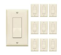 Enerlites 15 A, decorazione e interruttore a bilanciere piastra da parete, set da 10 pezzi, liscio paddle Style On/Off, 91150-LAWP-10 pezzi