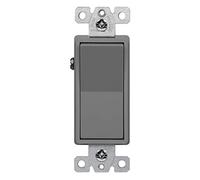 ENERLITES 20 Amp Light Switch, Single Pole Decorator Style, Commercial Grade, 20A 120V-277V, Grounding Screw, Back Insert and Side Terminals, 91200-GY, Gray