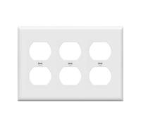 Enerlites 8823-W - Placca per interruttore a parete Duplex a 3 moduli, dimensioni standard, in policarbonato infrangibile, colore: bianco