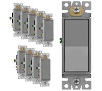 ENERLITES 93150-GY-3 vie, interruttore a pagaia a 3 vie, monopolo, 3 fili, vite di messa a terra, qualità domestica, 15 A, 120 V/277 V, elencato UL, 93150-GY-10 pezzi, grigio (10 pezzi)