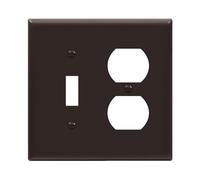 ENERLITES Combinazione interruttore a levetta/presa duplex presa presa a muro, dimensioni standard 2 bande 11,4 x 11,6 cm, policarbonato termoplastico, 881121-BR, marrone