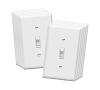 ENERLITES Confezione da 10 piastre da parete on/off, interruttore elettrico unipolare, 15 A 120-277 V, vite di terra, classe alloggiamento, certificazione UL, 88115-WWP-10 pezzi, colore bianco
