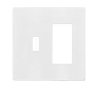 ENERLITES Interruttore a levetta combinato/decoratore piastra interruttore luce, doppio interruttore da parete, dimensioni standard 2 bande 11,9 x 12 cm, policarbonato termoplastico, finitura lucida,
