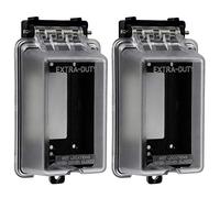 ENERLITES IUC1V-D-2PCS Extra Duty in uso resistente alle intemperie Outdoor Decorator GFCI prese prese, 1-Gang 15,5 cm H x 8,6 cm L x 7,1 cm D, copertura trasparente (confezione da 2), 2 pezzi