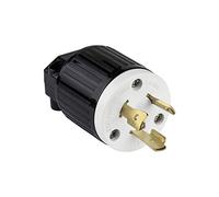 ENERLITES NEMA L5-20P Locking Plug Connector for Generator, Twist Lock Male Plug, 20 Amp, 125 Volt, 2 Pole, 3 Wire Grounding, Industrial Grade Heavy Duty, UL Listed, 66401-BK, Black