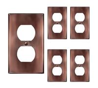 ENERLITES Piastra da parete in metallo duplex, copertura di uscita in acciaio inossidabile, resistente alla corrosione, dimensioni standard 1-gang 11,4 x 7 cm, certificazione UL, 7721-AC-5PCS, rame