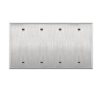 ENERLITES Piastra da parete in metallo per dispositivi vuoti, resistente alla corrosione, dimensioni 4 moduli, 11,4 x 20,8 cm, acciaio inossidabile 7704, 430, certificato UL, argento