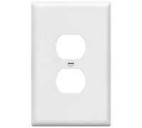 ENERLITES Piastra da parete per presa duplex, oversize, 14 x 8,9 cm, in policarbonato termoplastica, 8821O-W, bianco