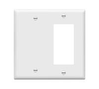 Enerlites Placca da parete combinata (interruttore per dispositivo/decoratore vuoto), misura standard, 2 moduli, policarbonato termoplastico, bianco, 880131-W