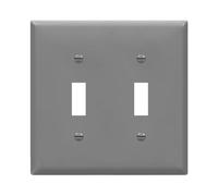 ENERLITES Placca da parete con interruttore a levetta, finitura lucida, dimensioni 2 moduli, 11,4 x 11,6 cm, in policarbonato termoplastico infrangibile, 8812-GR, grigio