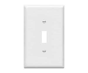 Enerlites Placca da parete con interruttore a levetta, misura media, in policarbonato infrangibile, colore: bianco, 8811M-W