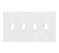 ENERLITES Placca da parete con interruttore a levetta quadrupla senza viti, copertura per interruttore della luce sicura per bambini, dimensioni standard, 4 pulsanti 11,9 x 21,3 cm, in policarbonato