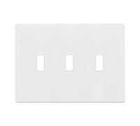 ENERLITES Placca da parete con triplo interruttore a levetta, senza viti, sicura per bambini, dimensioni standard, 3 moduli, 11,9 x 16,6 cm, in policarbonato termoplastico infrangibile, certificazione