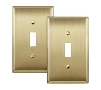 ENERLITES Placca da parete in metallo per interruttore a levetta, copertura per interruttore in acciaio inossidabile, resistente alla corrosione, dimensioni standard 11,4 x 7 cm, certificazione UL