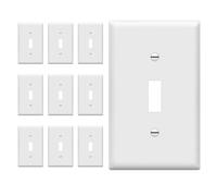 ENERLITES - Placca da parete per interruttore a levetta, in policarbonato infrangibile, con certificazione UL 1 Gang - 10 Pack Confezione da 10 pezzi.