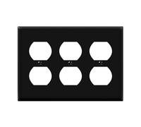 ENERLITES Placca da parete tripla duplex, 3 prese elettriche, dimensioni standard 3 moduli 11,43 cm x 16,21 cm, in policarbonato termoplastico infrangibile, certificazione UL, 8823-BK, colore nero