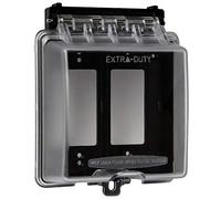 ENERLITES Prese per prese GFCI per esterni resistenti alle intemperie in uso extra resistente, 2 bande 15,5 cm H x 13,2 cm L x 6,3 cm P, IUC2V-D, copertura trasparente