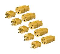 ENERLITES Set di spine e connettori di ricambio elettrici, estremità del cavo di prolunga maschio e femmina, 15 Amp 125 Volt, tipo di messa a terra con spina a lama dritta, NEMA 5-15P e 5-15R,