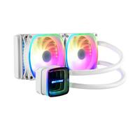 ENERMAX AQUAFUSION ADV Snow Edition ARGB 240 mm AIO CPU Dual Chamber Intel LGA1700/AMD AM5 Support 330W + TDP (2 ventole SquA RGB White 120 PWM); ELC-AQFA240-SQA, bianco