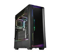 enermax LIBLLUSIONE LL30 - Custodia per PC Gaming ATX con pannello laterale in vetro temprato e fanale anteriore ARGB incl. ventola posteriore RGB da 12 cm; ECA-LL30-M1BB-ARGB, nero