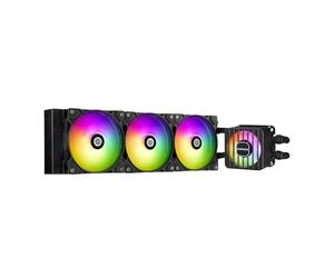 ENERMAX LIQMAXFLO 360 mm CPU AIO Liquid Cooler (LGA 1700, 1200, AM5, AM4) - Xtreme Dual Chamber Pumpe- ARGB VRM - 400W + TDP (3 X 120 PWM ARGB Silent Flow Fan); ELC-LMF360T-ARGB, nero