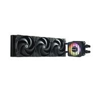 ENERMAX LIQMAXFLO SR 360mm CPU AIO Liquid Cooler (LGA 1700, 1200, AM5, AM4)- Xtreme Dual Chamber PWM Pump- ARGB VRM Waterblock Fan - 370W+ TDP (3x 120 PWM Silent Flow Fan); ELC-LMF360-SF, negro