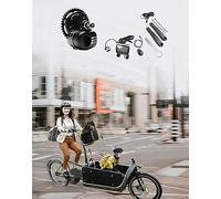 Enerpower Tongsheng TSDZ2 - Motore centrale da 250 W, ruota libera con accessori e display VLCD5 8 pin, con pedale acceleratore da 6 km/h (Throttle) per ruote da carico, cargo, ecc. (48 V)